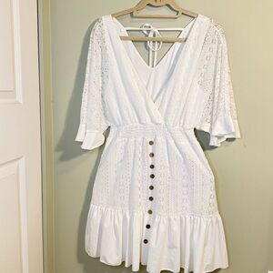 Elegant White Lace Dress